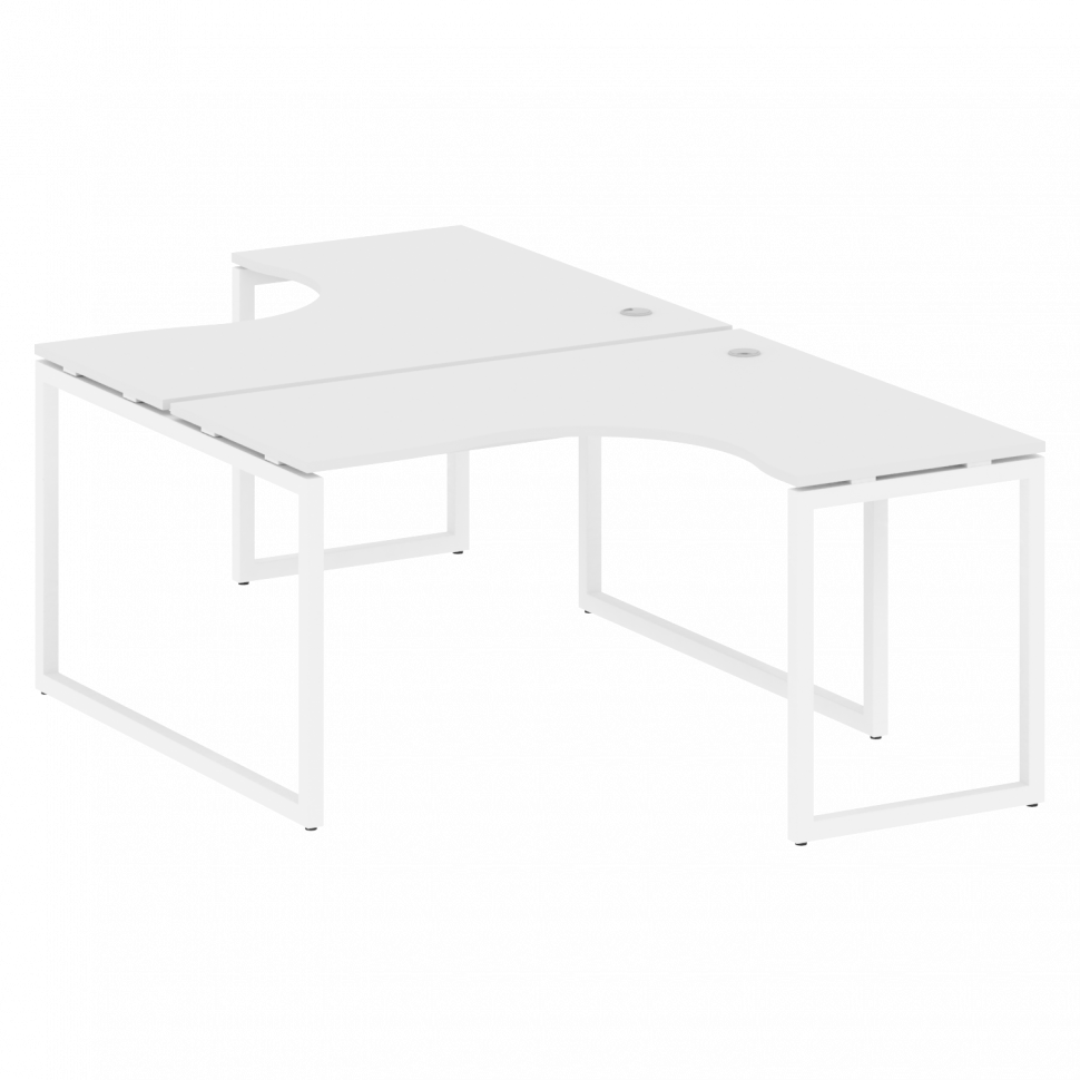 Metal System Quattro Рабочая станция криволинейная на О-образном м/к 40БО.РАС-СА-2.3 Белый/Металл Бе