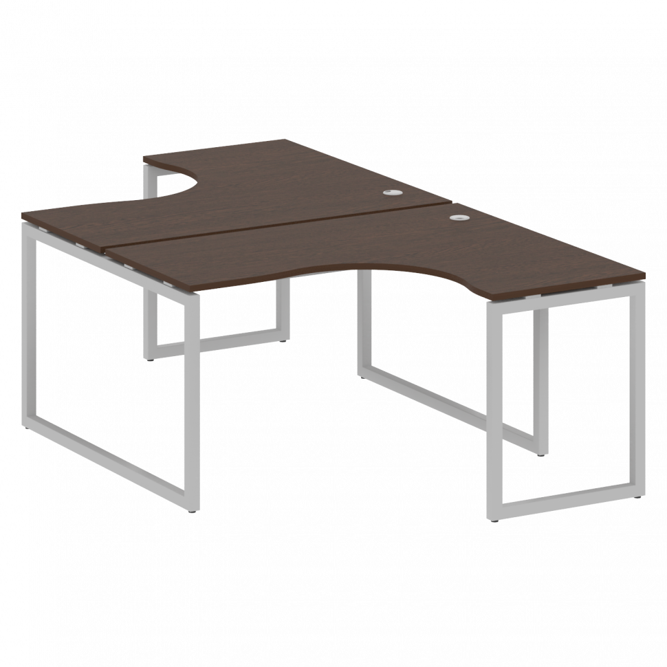 Metal System Quattro Рабочая станция криволинейная на О-образном м/к 40БО.РАС-СА-2.3 Венге Цаво/Мета