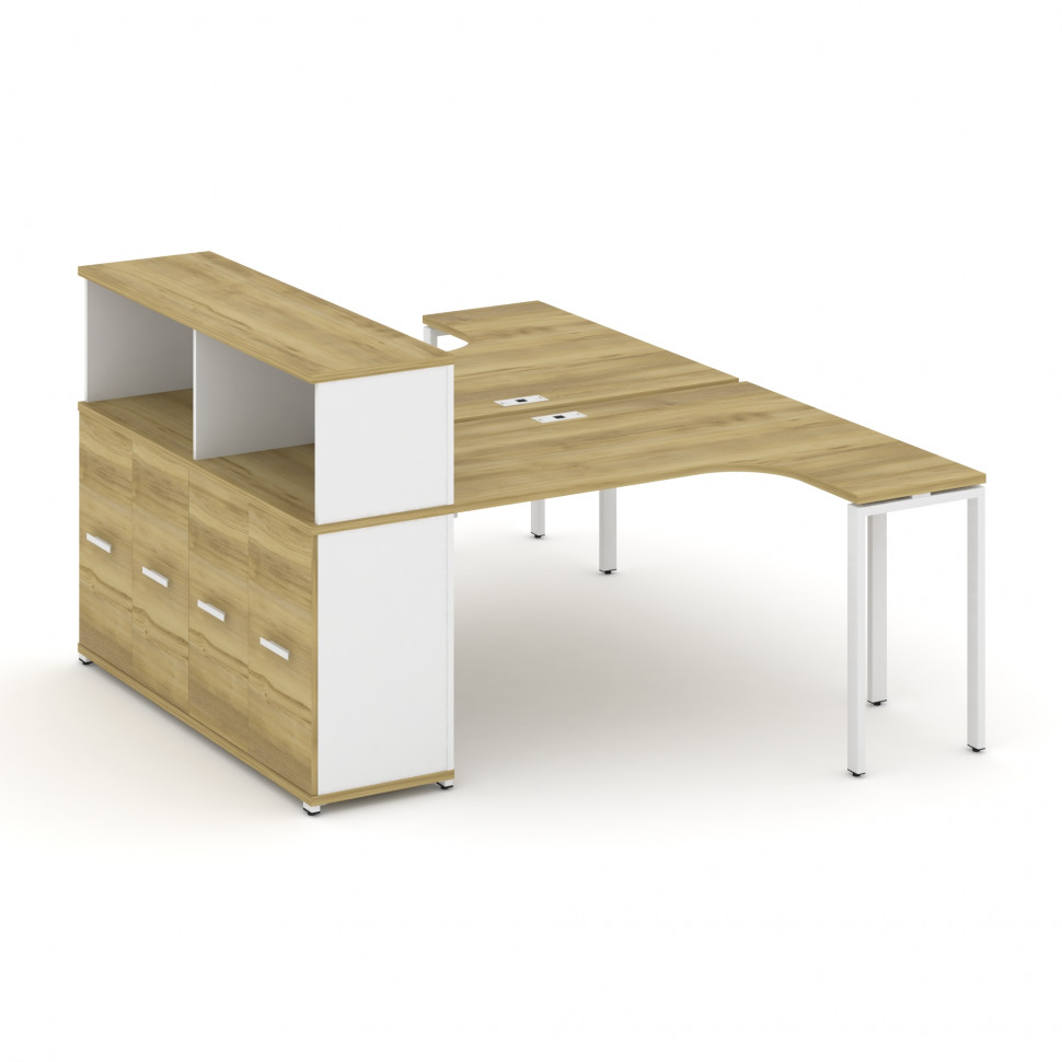 Concept Рабочая станция с опорным распаш. шкафом с надставкой низ. CN.DSA-213 W Дуб Винченцо/Белый Б Concept Рабочая станция с опорным распаш. шкафом с надставкой низ. CN.DSA-213 W Дуб Винченцо/Белый Б