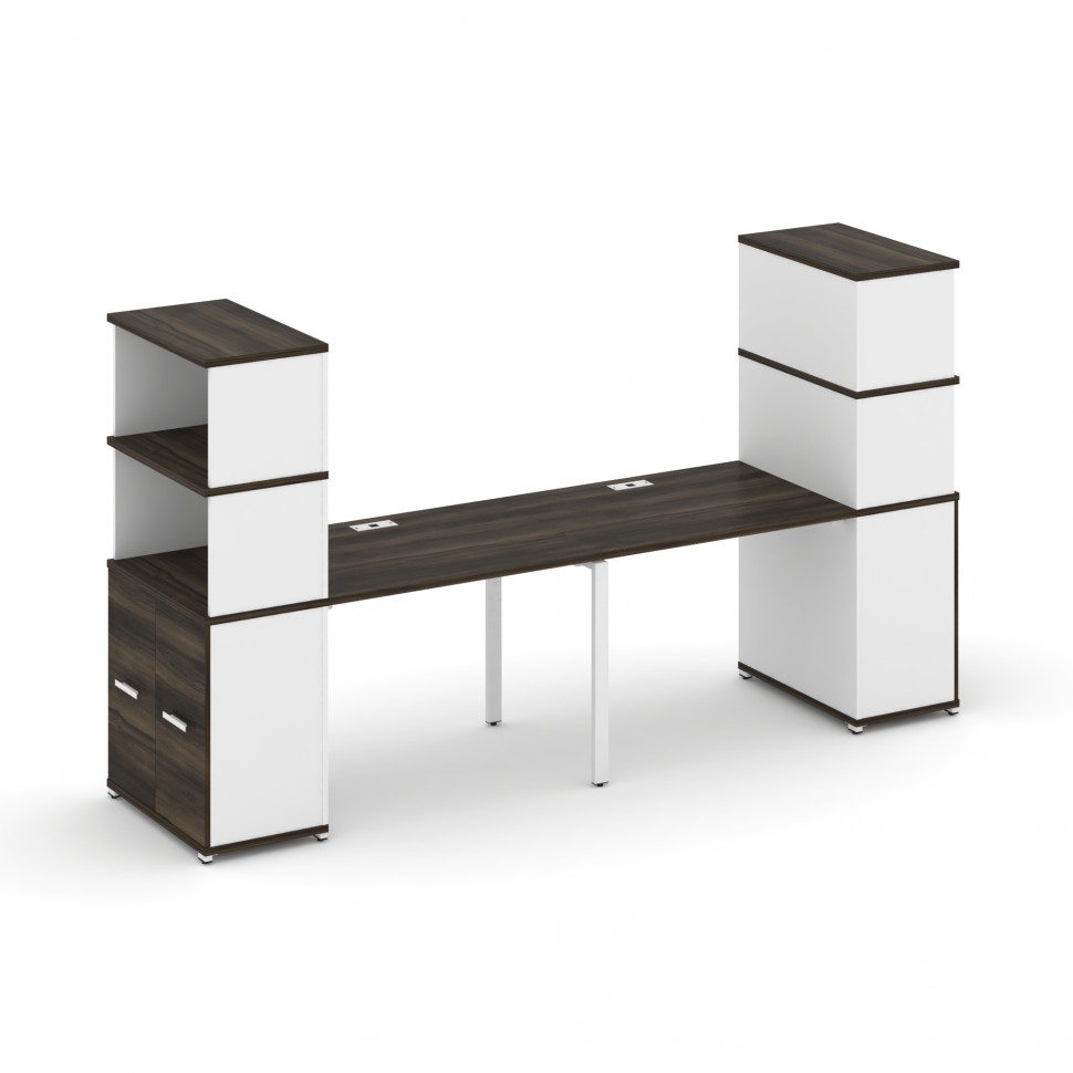 Concept Рабочая станция с опорными распаш. шкафами с надставкой выс. CN.ORS-229 W Дуб Мали/Белый Бри Concept Рабочая станция с опорными распаш. шкафами с надставкой выс. CN.ORS-229 W Дуб Мали/Белый Бри