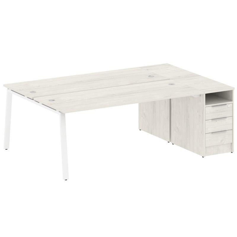 Metal System Рабочая станция с тумбой на А-образном м/к БА.РС-СТП-2.5 Дуб Наварра/Металл Белый 2212* Metal System Рабочая станция с тумбой на А-образном м/к БА.РС-СТП-2.5 Дуб Наварра/Металл Белый 2212*