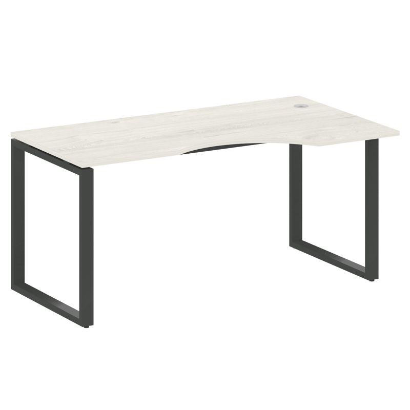 Metal System Стол криволинейный правый на О-образном м/к БО.СА-1 (R) Дуб Наварра/Металл Антрацит 160