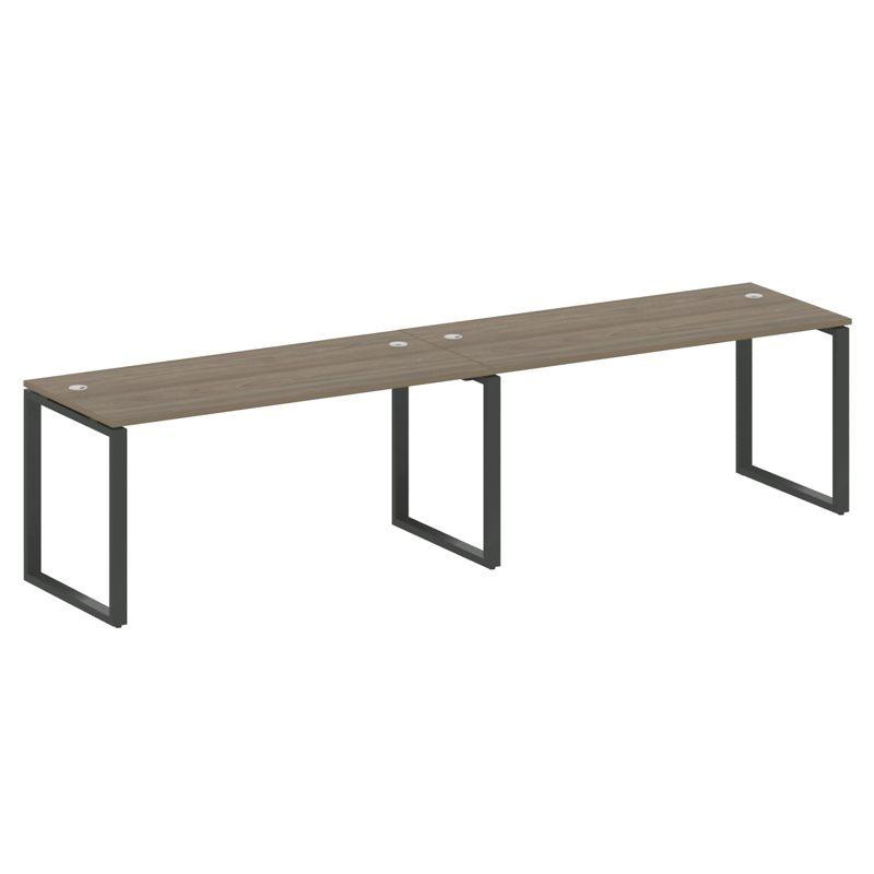 Metal System Рабочая станция на 2 места на О-образном м/к БО.СМ-2.4 Вяз Благородный/Металл Антрацит