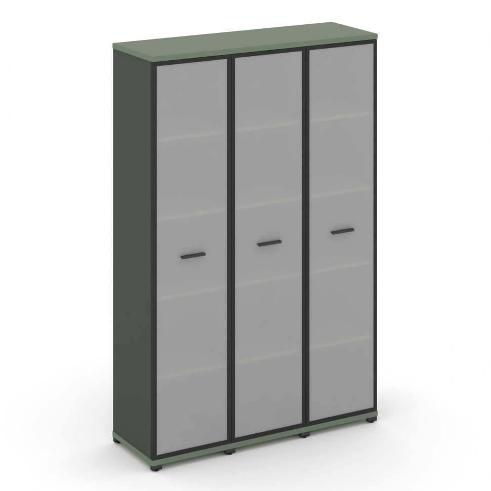 Concept Шкаф 3 узкие секции, 5 ниш CN.STU-538 RMB A Кобо/Антрацит/Металл Антрацит/Сатин 1252*420*192