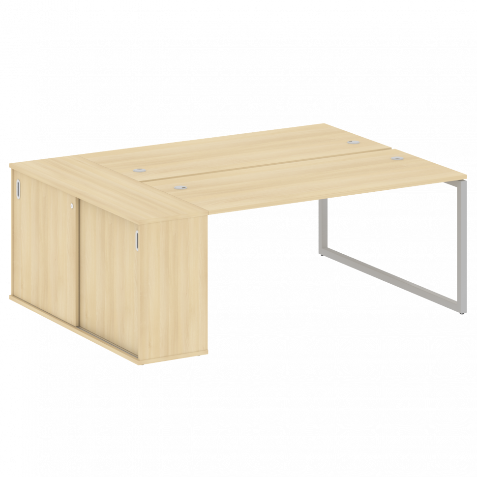 Metal System Quattro Рабочая станция с шкафом-купе на О-образном м/к 40БО.РС-СШК-1.4 Т Акация Лорка/
