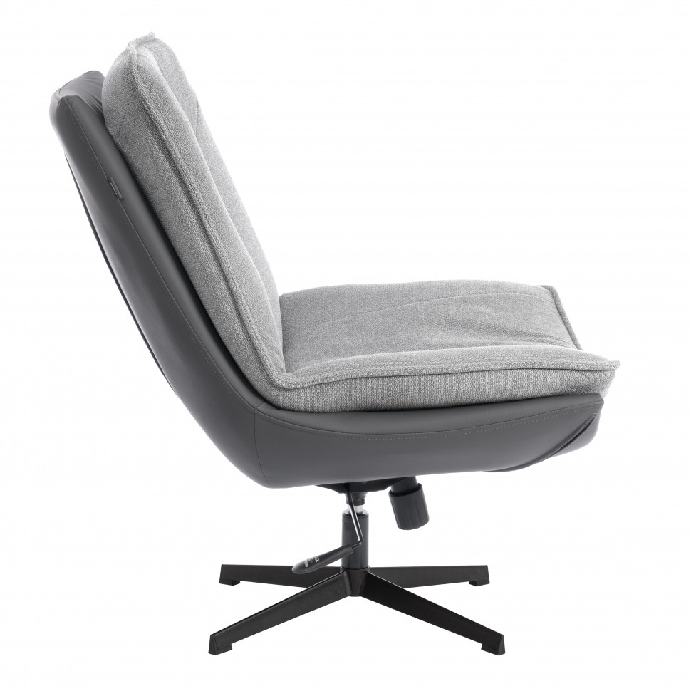 Кресло лаунж Cosmo велюр/букле (HYP)/экокожа, светло-серый/графит