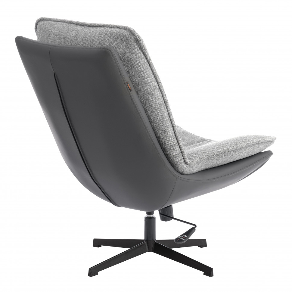 Кресло лаунж Cosmo велюр/букле (HYP)/экокожа, светло-серый/графит