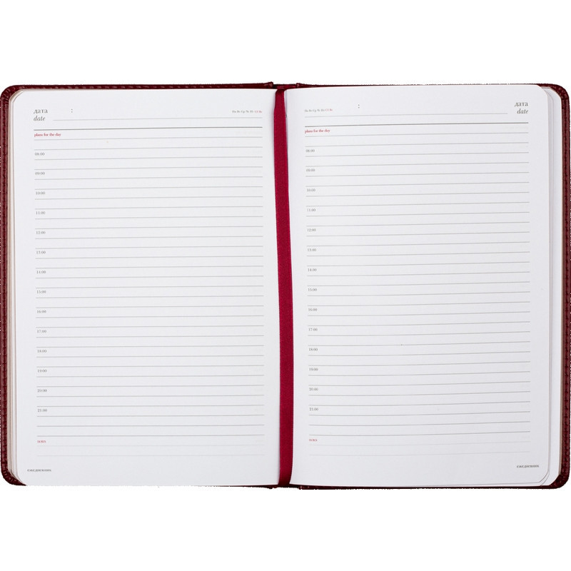 Ежедневник недатированный А5, Sidney Nebraska бордовый, 136 л. 3-128/01