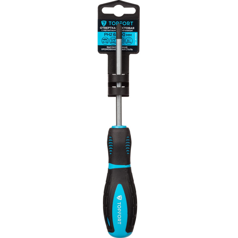 Отвертка крестовая PH2 6x100 TOPFORT (546029)