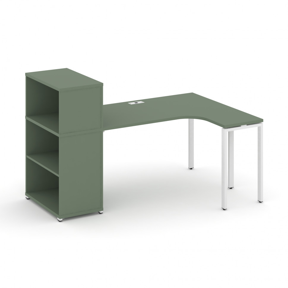 Concept Стол эргономичный с опорным стеллажом с надставкой низ. CN.SA-206(R) Кобо/Металл Белый 2000* Concept Стол эргономичный с опорным стеллажом с надставкой низ. CN.SA-206(R) Кобо/Металл Белый 2000*