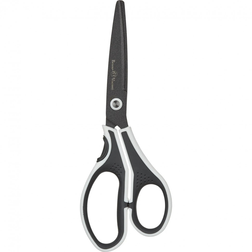 Ножницы Bruno Visconti FINECUT 210мм, тефл.покр,прорезин. ручки,ч/б,60-0026