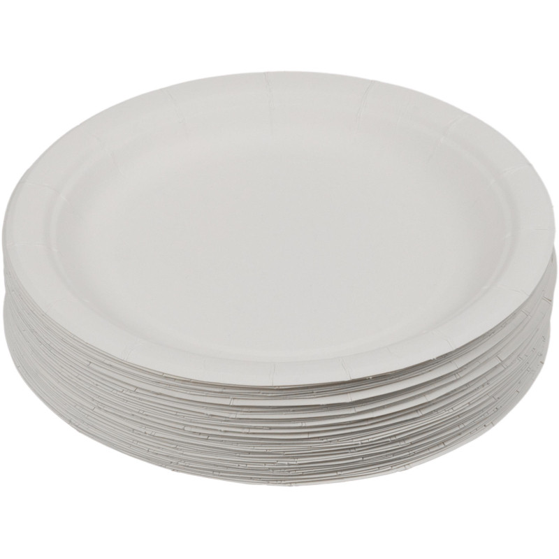 Тарелка одноразовая из ламинированной бумаги д 180 мм, 50шт/уп