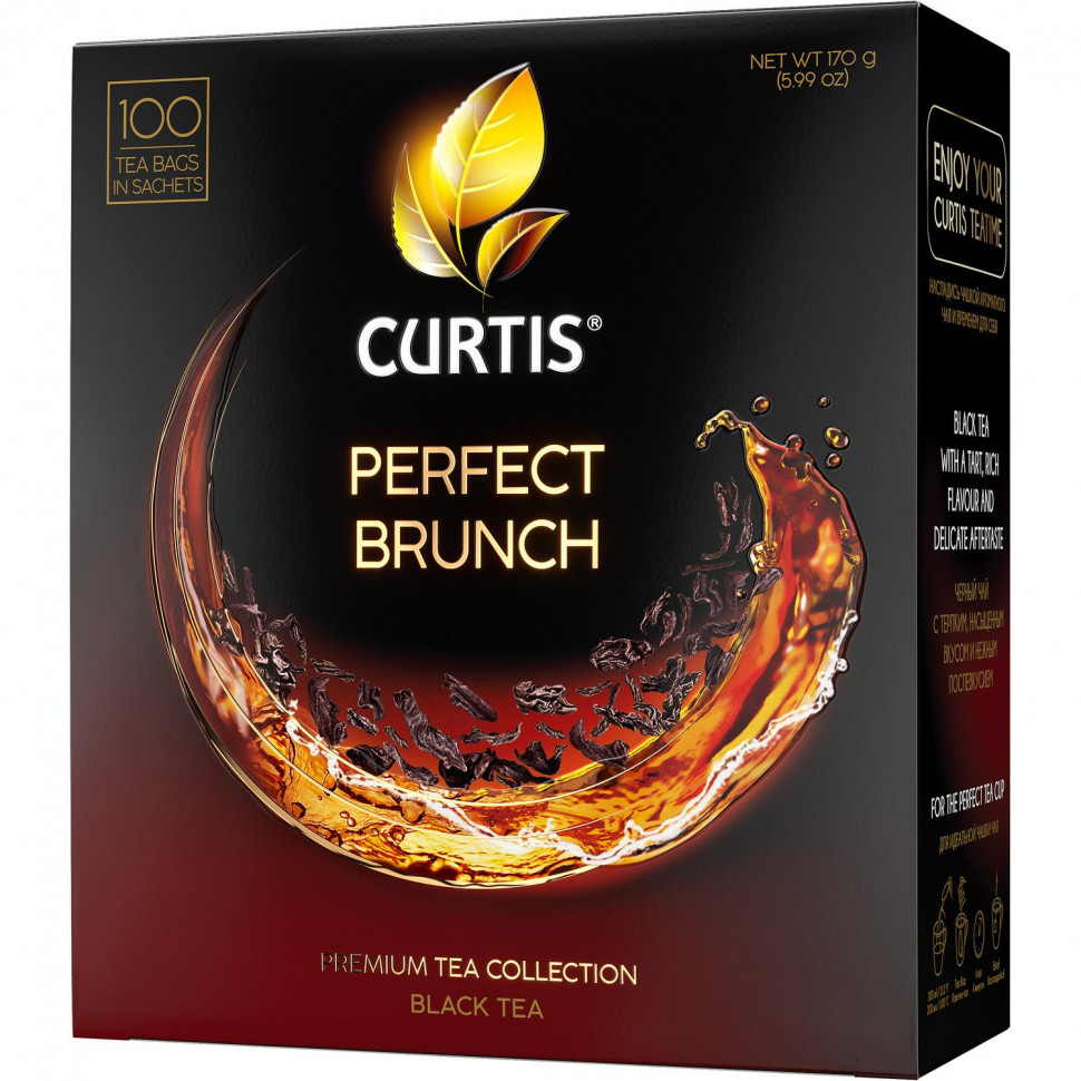 Чай Curtis Perfect Brunch черн с послевкус вишневой косточки,1,7гх100сашет