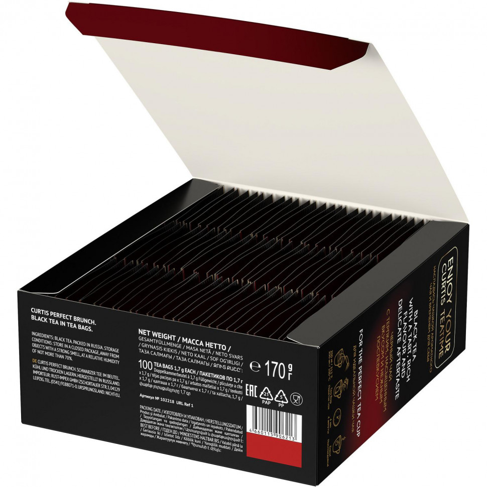 Чай Curtis Perfect Brunch черн с послевкус вишневой косточки,1,7гх100сашет