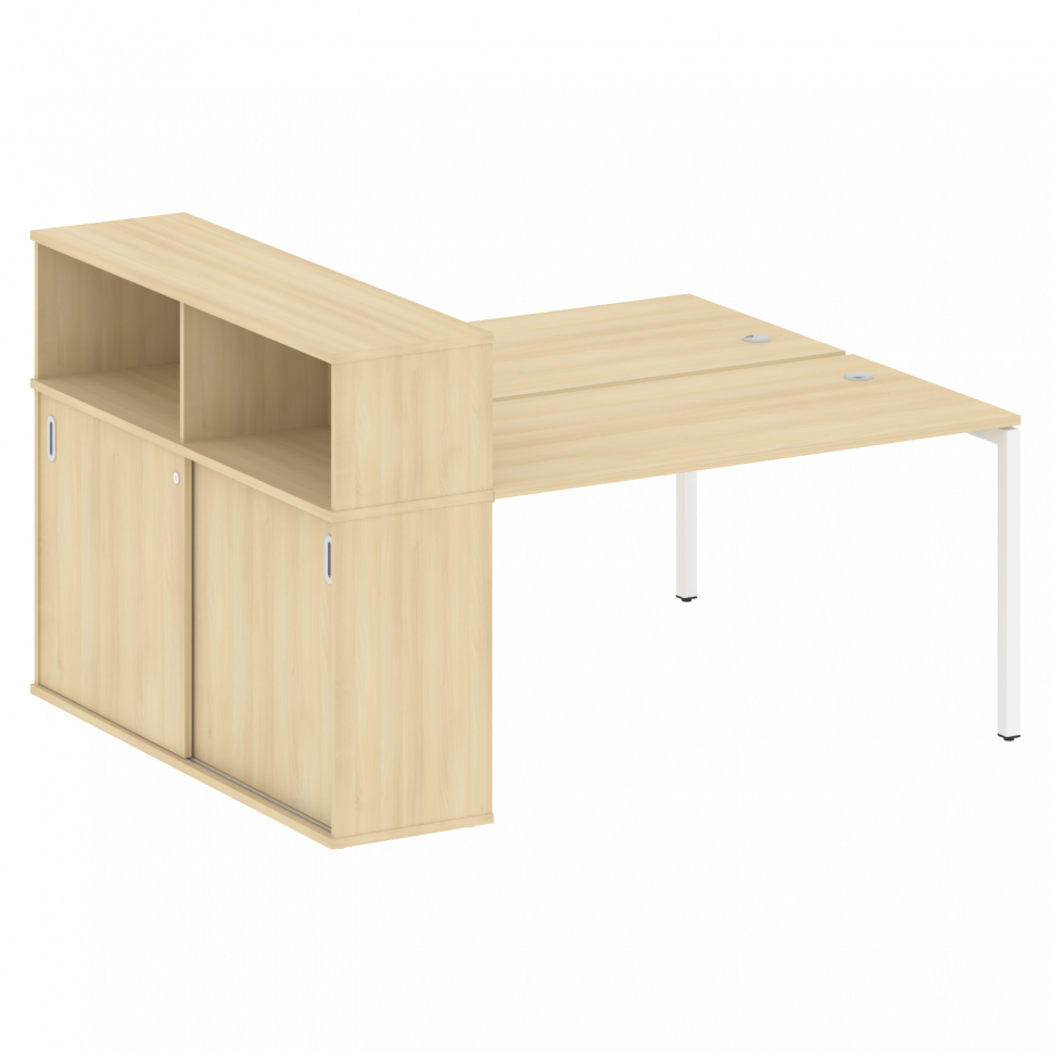 Metal System Quattro Рабочая станция с шкафом-купе на П-образном м/к 40БП.РС-СШК-2.3 Т Акация Лорка/