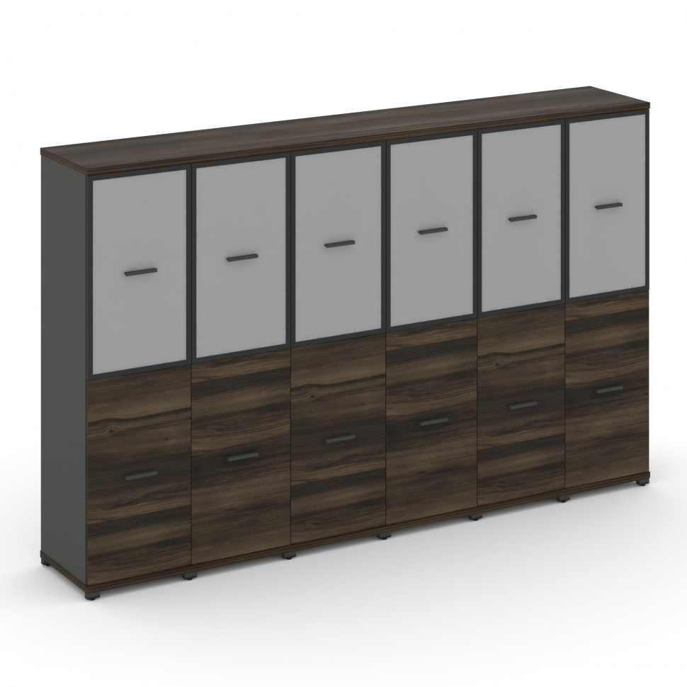 Concept Шкаф 6 узких секций, 4 ниши CN.STU-462 RMB A Дуб Мали/Антрацит/Металл Антрацит/Сатин 2500*42