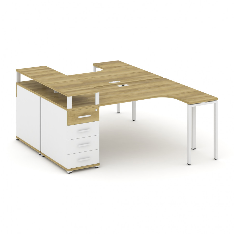 Concept Рабочая станция CN.DSA-405 W Дуб Винченцо/Белый Бриллиант/Металл Белый 1800*1180*917