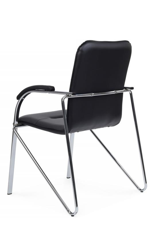 Стул Самба с мягкими подлокотниками SMB-01H Хром гальв. Черный