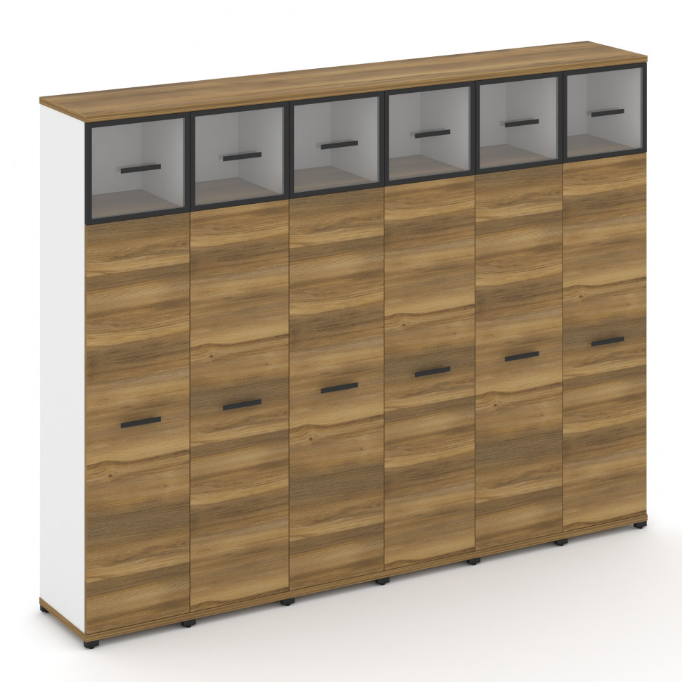 Concept Шкаф 6 узких секций, 5 ниш CN.STU-567 RPB B Сандал Янтарный/Белый Бриллиант/Металл Черный/Пр