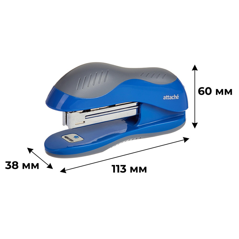 Степлер Attache leader до 15 листов, синий/серый, №10 антистеп