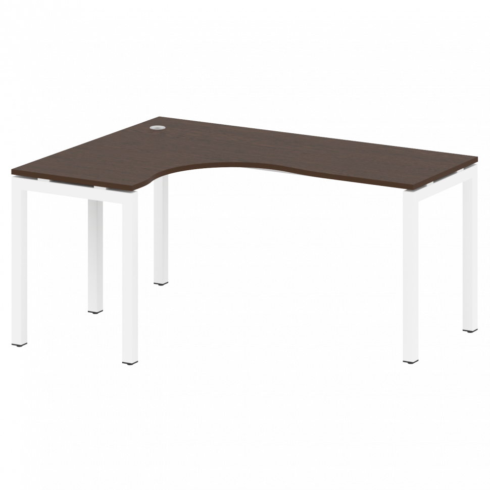 Metal System Quattro Стол криволинейный левый на П-образном м/к 50БП.СА-4 (L) Венге Цаво/Металл Белы Metal System Quattro Стол криволинейный левый на П-образном м/к 50БП.СА-4 (L) Венге Цаво/Металл Белы