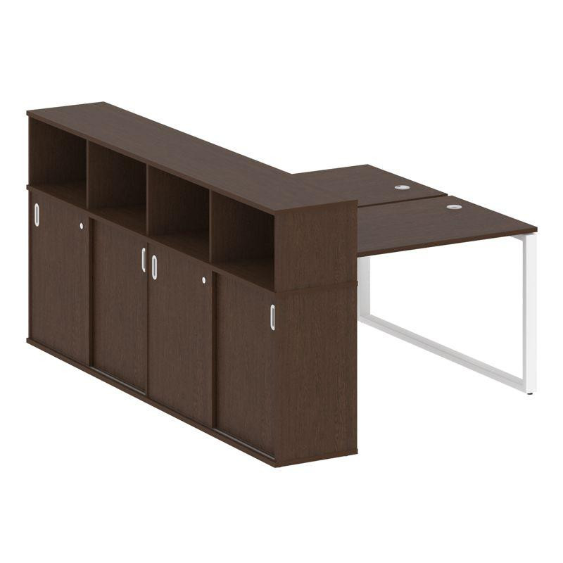Metal System Рабочая станция с шкафом-купе на О-образном м/к БО.РС-СШК-4.2 Т Венге Цаво/Металл Белый Metal System Рабочая станция с шкафом-купе на О-образном м/к БО.РС-СШК-4.2 Т Венге Цаво/Металл Белый