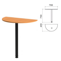 Стол приставной полукруг "Фея", 700х400х750 мм, цвет орех милан (КОМПЛЕКТ)