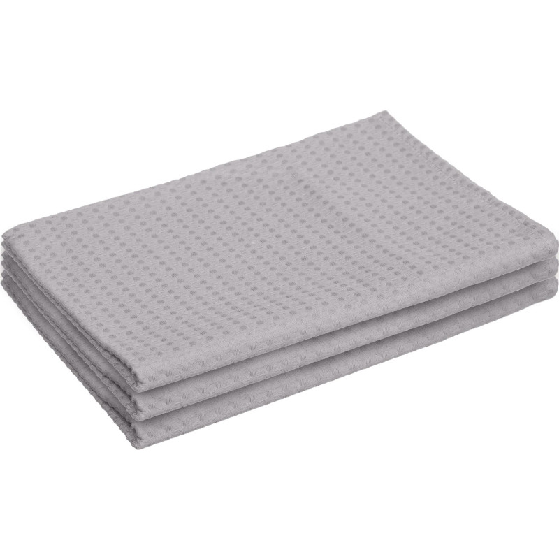 Полотенце вафельное Luscan 240 гр/м2, 40х70, яч7х7, серый, 3 шт/уп