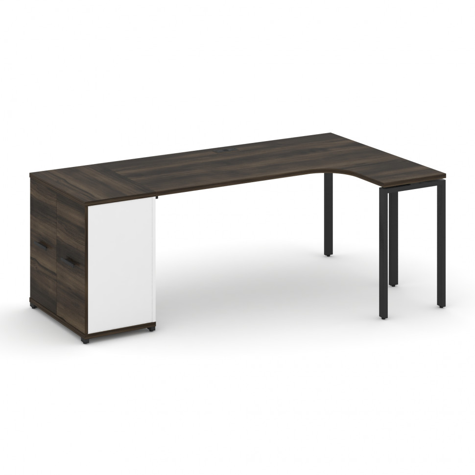 Concept Стол эргономичный с опорным распаш. шкафом CN.SA-210(R) B Дуб Мали/Белый Бриллиант/Металл Че Concept Стол эргономичный с опорным распаш. шкафом CN.SA-210(R) B Дуб Мали/Белый Бриллиант/Металл Че