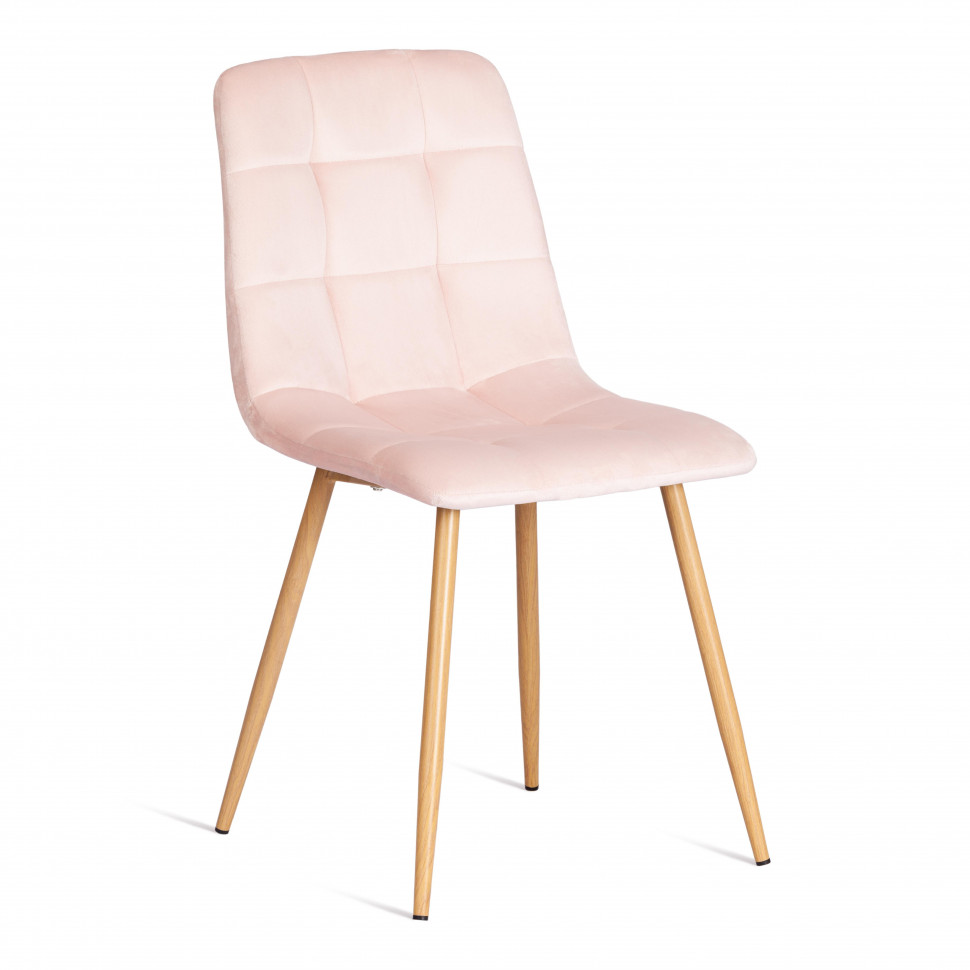 Стул CHILLY (mod. 7094-1) вельвет/металл, 44,5х52,5х86 см, pink (розовый) HLR39 / натуральный