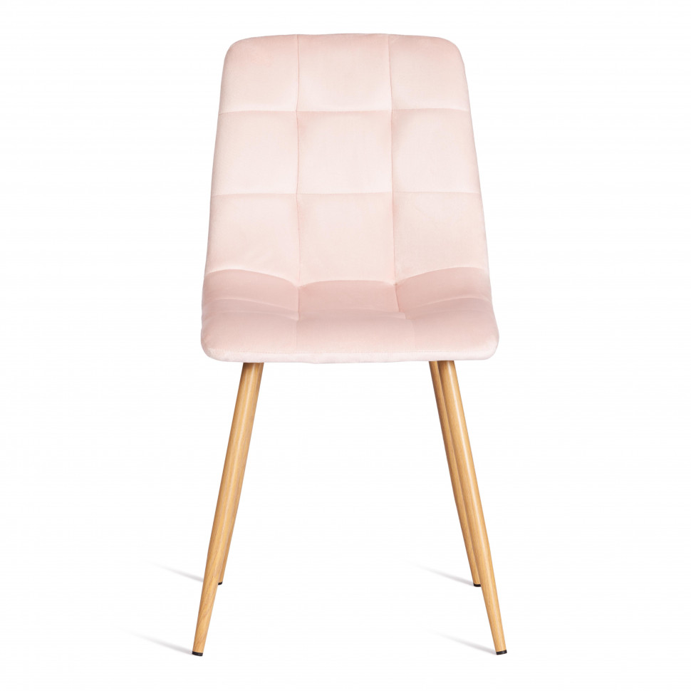 Стул CHILLY (mod. 7094-1) вельвет/металл, 44,5х52,5х86 см, pink (розовый) HLR39 / натуральный