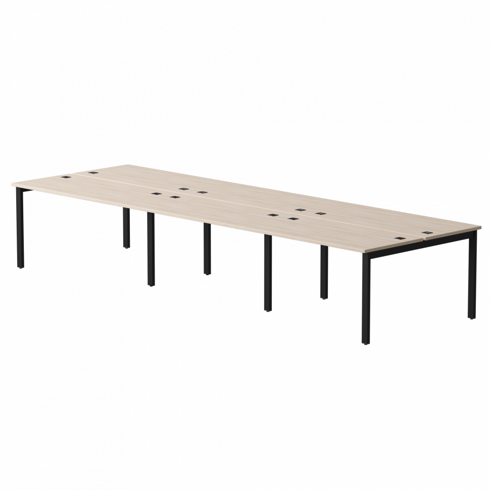 Бенч-система на 6 мест Everprof EVO (ЭВО) на металлокаркасе 4140х670(1370)x755 Дуб Соната/Черный