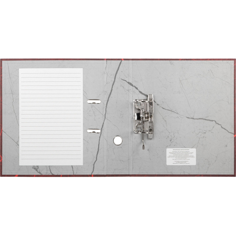 Папка-регистратор 75мм Attache Economy нов мрам А4 красн бум/бум б/мет угол