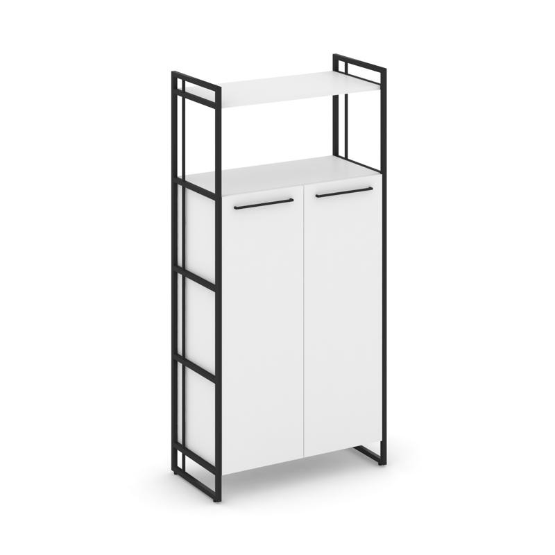 Rift Шкаф 4 ниши широкий RF.SS-43 Белый Бриллиант/Металл Черный/Черный Ручки 798*396*1648