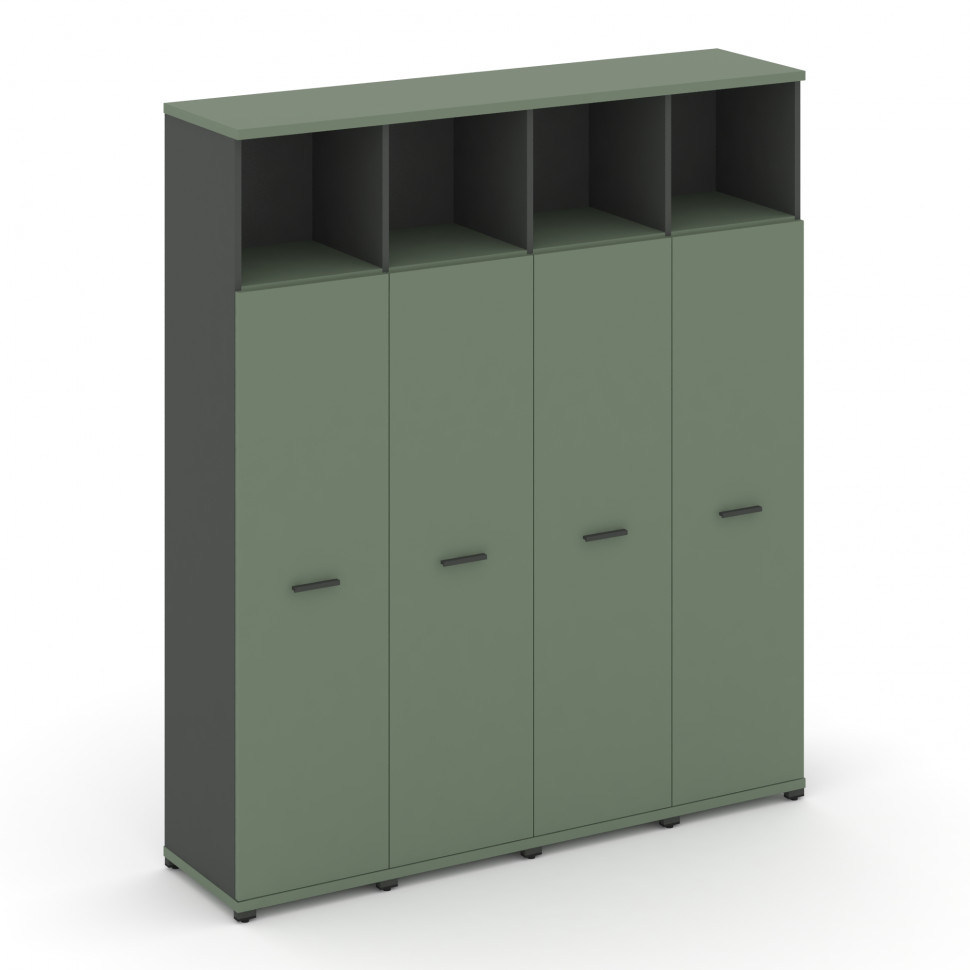 Concept Шкаф 4 узкие секции, 5 ниш CN.STU-546 A Кобо/Антрацит/Металл Антрацит 1668*420*1922