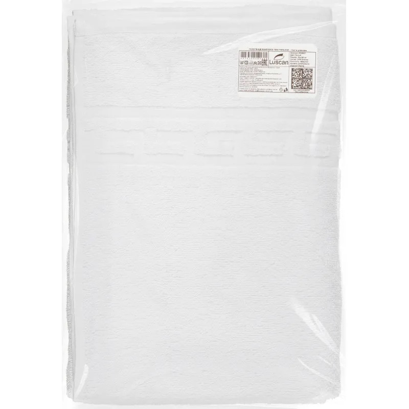 Набор полотенец махровых Luscan/бордюр 380г/м2, 70х130 белый, 10 шт/уп