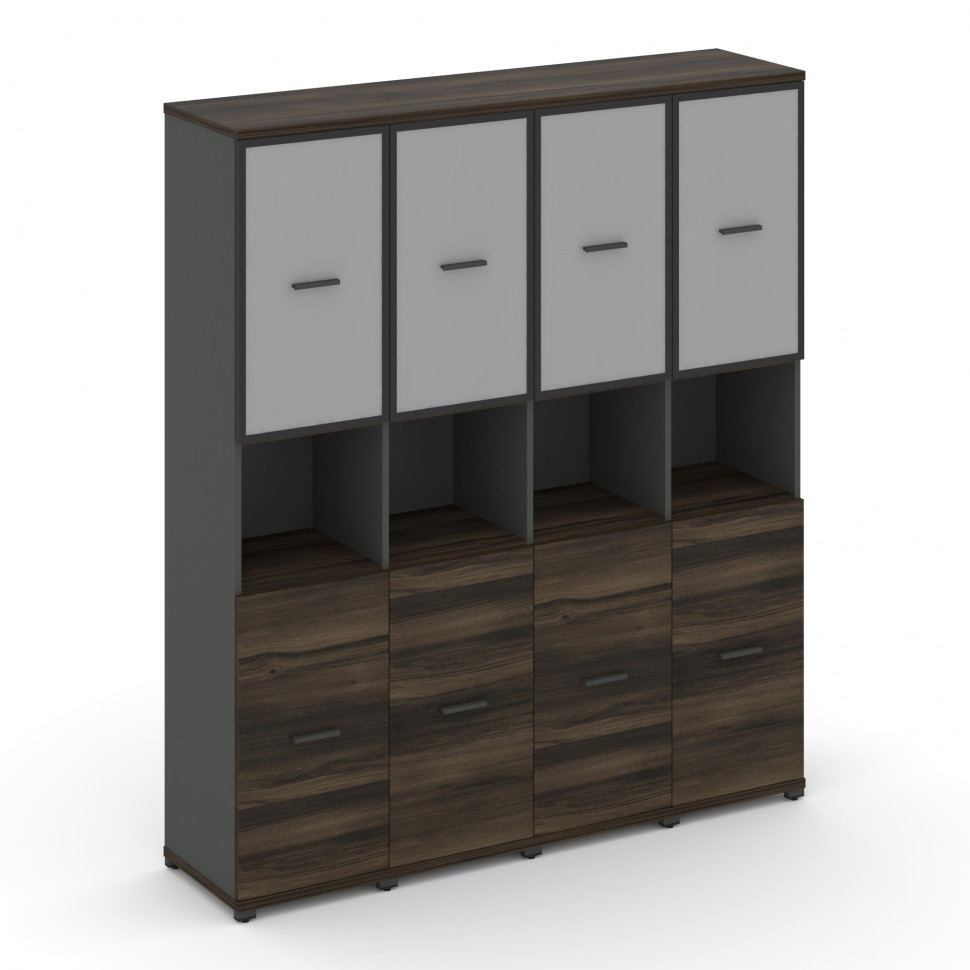 Concept Шкаф 4 узкие секции, 5 ниш CN.STU-543 RMB A Дуб Мали/Антрацит/Металл Антрацит/Сатин 1668*420