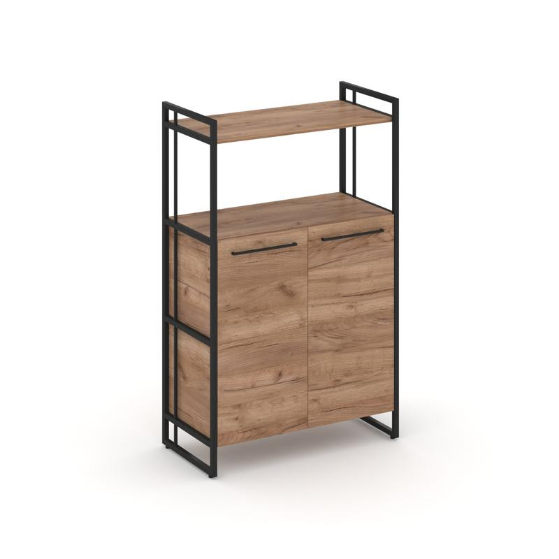 Rift Шкаф 3 ниши широкий RF.SS-32 Дуб Табак/Металл Черный/Черный Ручки 798*396*1286