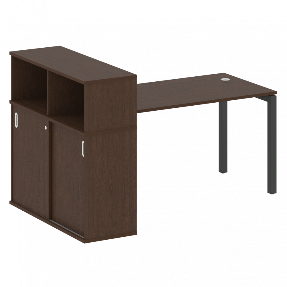 Metal System Quattro Стол письменный с шкафом-купе на П-образном м/к 50БП.РС-СШК-3.3 Т Венге Цаво/Ме Metal System Quattro Стол письменный с шкафом-купе на П-образном м/к 50БП.РС-СШК-3.3 Т Венге Цаво/Ме