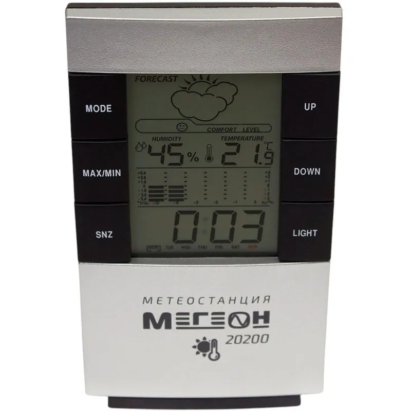 Термогигрометр настольный цифровой МЕГЕОН 20200