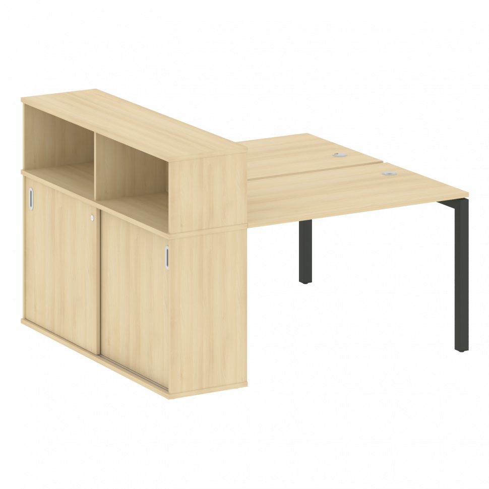 Metal System Quattro Рабочая станция с шкафом-купе на П-образном м/к 50БП.РС-СШК-2.2 Т Акация Лорка/ Metal System Quattro Рабочая станция с шкафом-купе на П-образном м/к 50БП.РС-СШК-2.2 Т Акация Лорка/