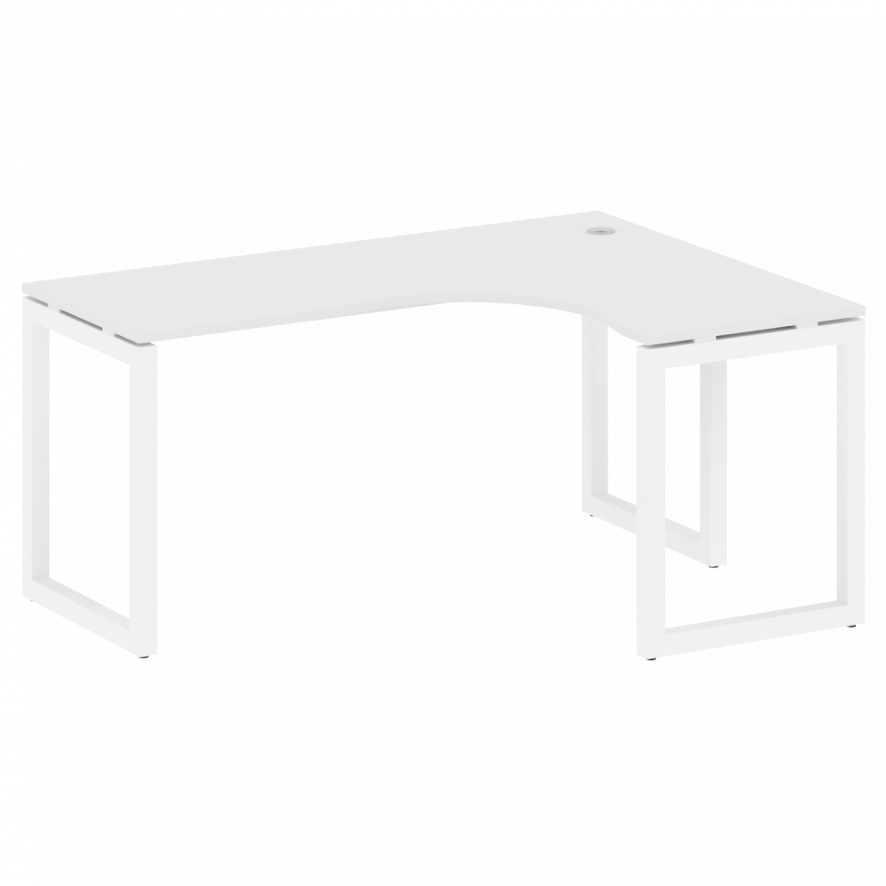 Metal System Quattro Стол криволинейный правый на О-образном м/к 50БО.СА-4 (R) Белый/Металл Белый 16