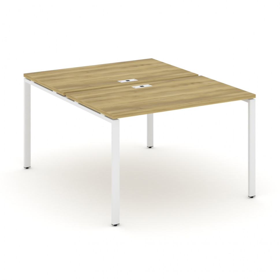 Concept Рабочая станция на 2 места CN.DRS-002 Дуб Винченцо/Металл Белый 1180*1480*750