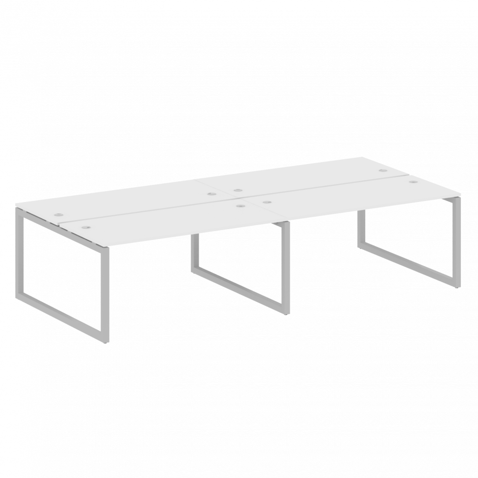 Metal System Quattro Рабочая станция на 4 места на О-образном м/к 50БО.СМ-4.4 Белый/Металл Серый 320