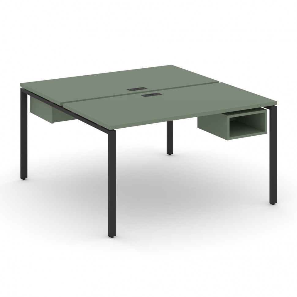 Concept Рабочая станция 2 сторонняя с подвесными тумбами на 2 места CN.DRS-102 Кобо/Металл Черный 11