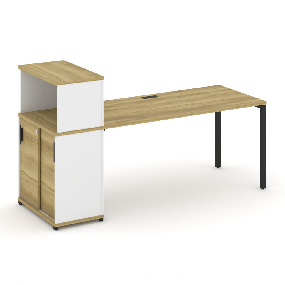 Concept Стол рабочий с опорным шкафом-купе с надставкой низ. CN.SP-240 B Дуб Винченцо/Белый Бриллиан Concept Стол рабочий с опорным шкафом-купе с надставкой низ. CN.SP-240 B Дуб Винченцо/Белый Бриллиан