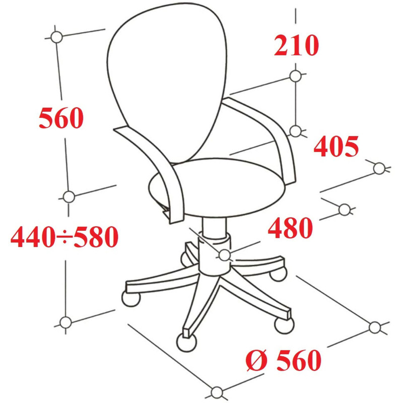 Кресло 0MX_VB_Бюрократ CH-1300N/BLACK, ткань черный 3C11