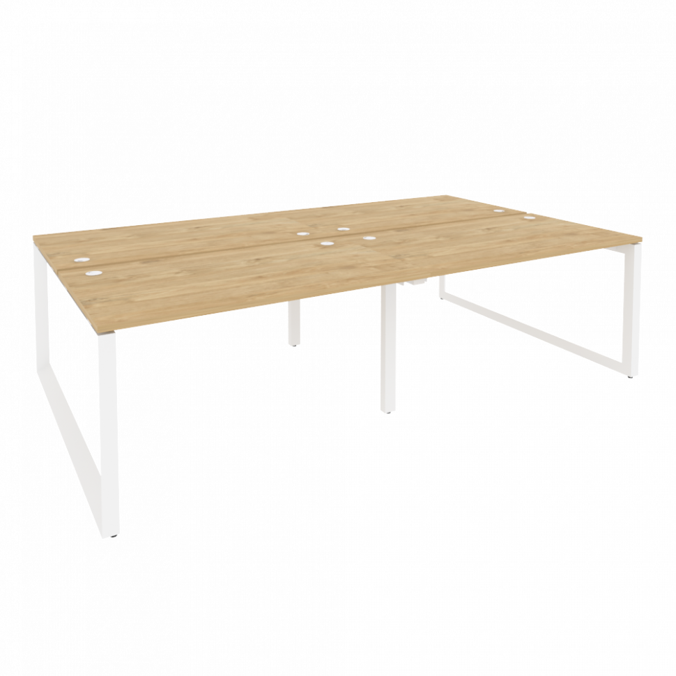 Onix Рабочая станция на О-образном м/к O.MO-D.RS-4.3.8 Тиквуд Светлый/Металл Белый 2760*1635*750