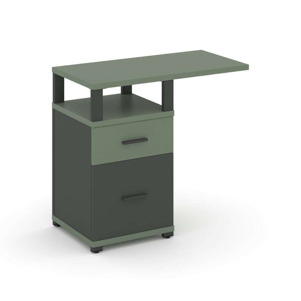 Concept Тумба приставная узкая 1 ящ.+1 распаш. фасад с надставкой широкой CN.TUS-004 A Кобо/Антрацит Concept Тумба приставная узкая 1 ящ.+1 распаш. фасад с надставкой широкой CN.TUS-004 A Кобо/Антрацит