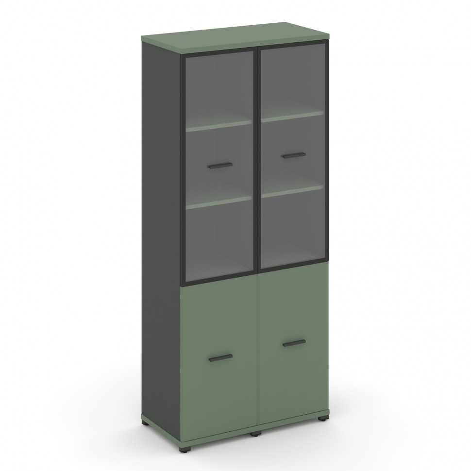 Concept Шкаф 2 узкие секции, 5 ниш CN.STU-522 RPB A Кобо/Антрацит/Металл Антрацит/Прозрачный 836*420